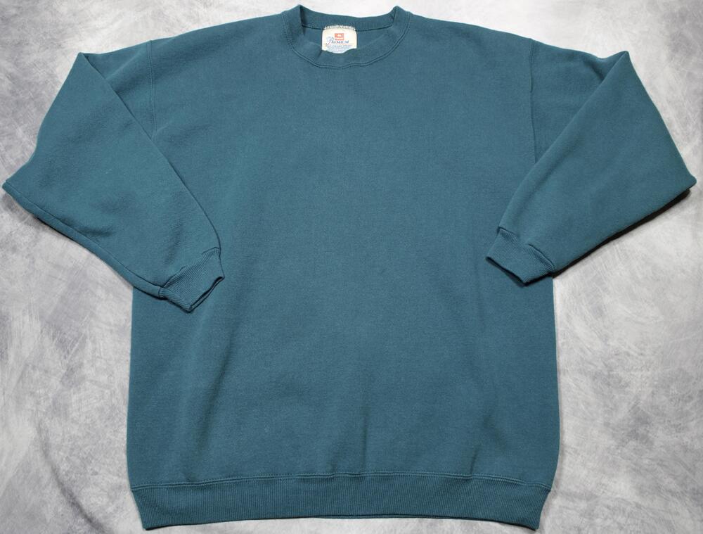 Vintage Hanes Sweatshirt Mens L Premium Heavyweight Fleece Crewneck Made USA